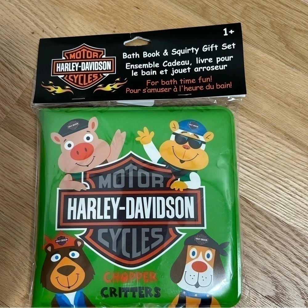 Harley Davidson Chopper Critters Bath Toy Set NEW Kids Baby Toy Book Washable